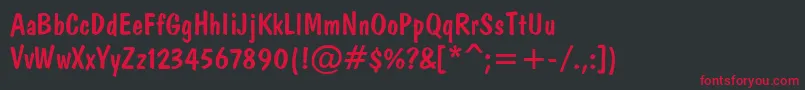 Domkrat Font – Red Fonts on Black Background