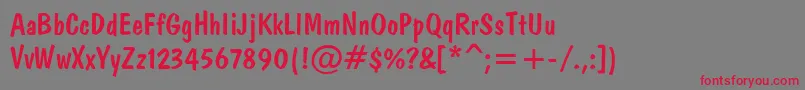 Domkrat Font – Red Fonts on Gray Background
