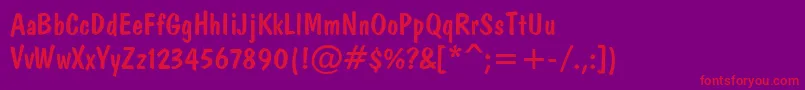 Domkrat Font – Red Fonts on Purple Background
