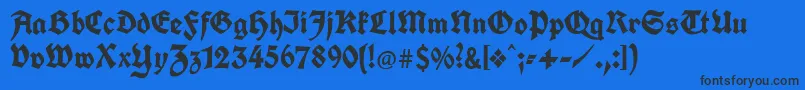 Unifrakturcook Font – Black Fonts on Blue Background