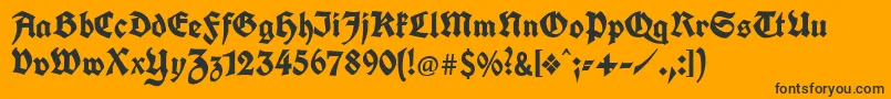 Unifrakturcook Font – Black Fonts on Orange Background