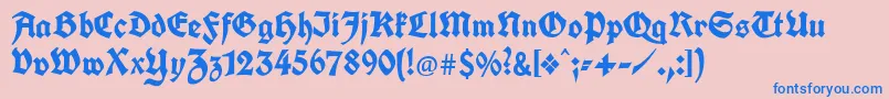 Шрифт Unifrakturcook – синие шрифты на розовом фоне
