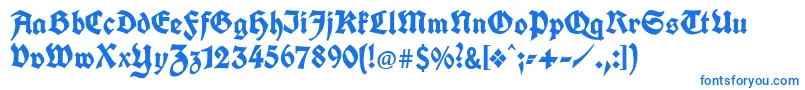 フォントUnifrakturcook – 白い背景に青い文字