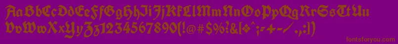 Unifrakturcook-fontti – ruskeat fontit violetilla taustalla