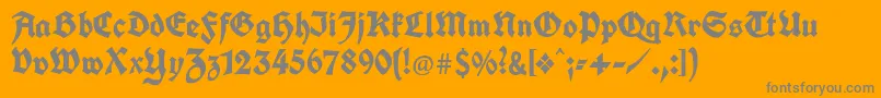 Unifrakturcook-Schriftart – Graue Schriften auf orangefarbenem Hintergrund