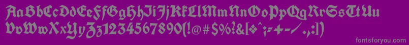 Unifrakturcook-Schriftart – Graue Schriften auf violettem Hintergrund
