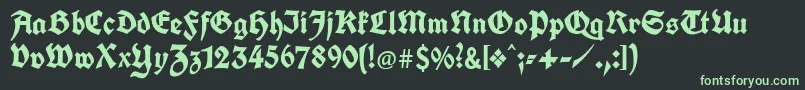 フォントUnifrakturcook – 黒い背景に緑の文字
