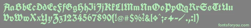 Unifrakturcook Font – Green Fonts on Gray Background