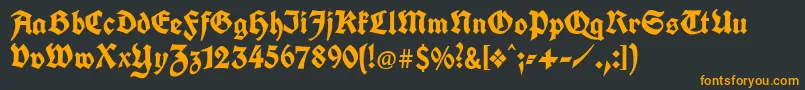 Шрифт Unifrakturcook – оранжевые шрифты на чёрном фоне