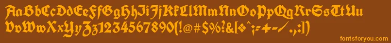 Unifrakturcook Font – Orange Fonts on Brown Background