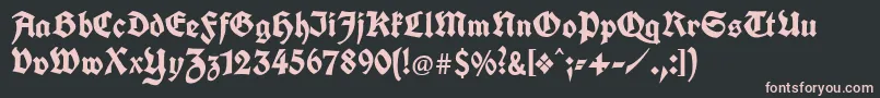 Unifrakturcook Font – Pink Fonts on Black Background