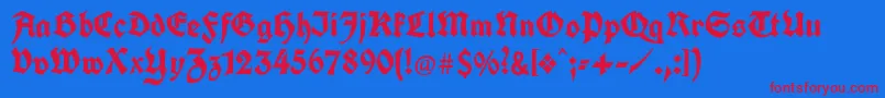 Unifrakturcook Font – Red Fonts on Blue Background