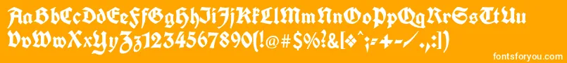 Unifrakturcook Font – White Fonts on Orange Background