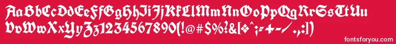 Unifrakturcook Font – White Fonts on Red Background