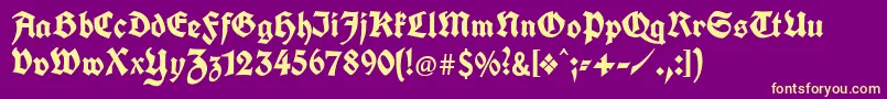 Unifrakturcook Font – Yellow Fonts on Purple Background