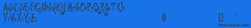 BeynkalesDemo-Schriftart – Schwarze Schriften auf blauem Hintergrund