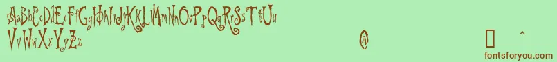 Weitere Informationen zur BeynkalesDemo-Schriftart BeynkalesDemo-Schriftart – Braune Schriften auf grünem Hintergrund