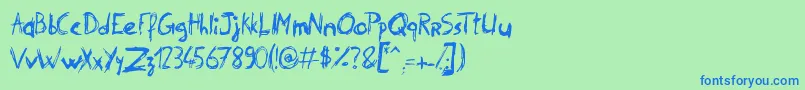 フォントPhilipSignature – 青い文字は緑の背景です。