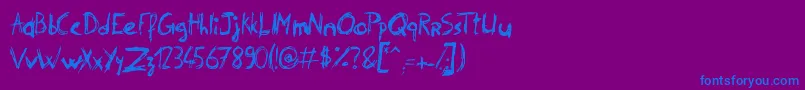 PhilipSignature-fontti – siniset fontit violetilla taustalla