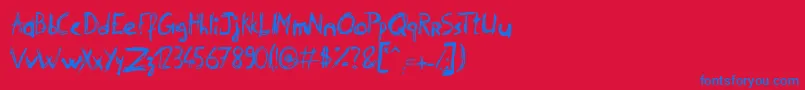 PhilipSignature Font – Blue Fonts on Red Background