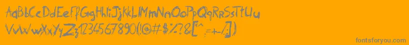 PhilipSignature-Schriftart – Graue Schriften auf orangefarbenem Hintergrund