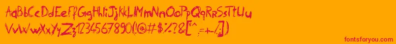 PhilipSignature Font – Red Fonts on Orange Background