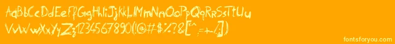 PhilipSignature-Schriftart – Gelbe Schriften auf orangefarbenem Hintergrund