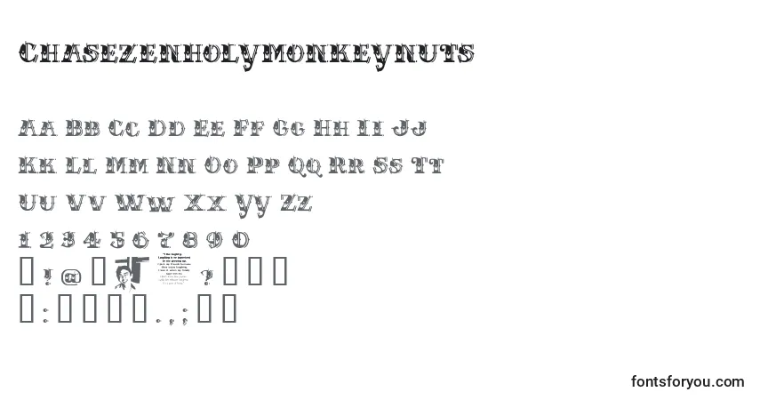 Police Chasezenholymonkeynuts - Alphabet, Chiffres, Caractères Spéciaux