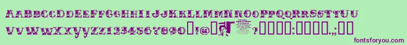 Chasezenholymonkeynuts-Schriftart – Violette Schriften auf grünem Hintergrund