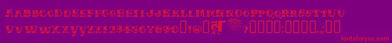 Chasezenholymonkeynuts Font – Red Fonts on Purple Background