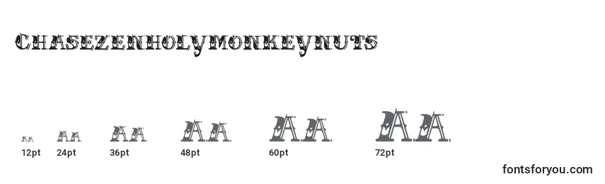 Größen der Schriftart Chasezenholymonkeynuts