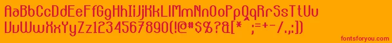 Carlton Font – Red Fonts on Orange Background