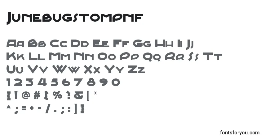 Czcionka Junebugstompnf (29782) – alfabet, cyfry, specjalne znaki