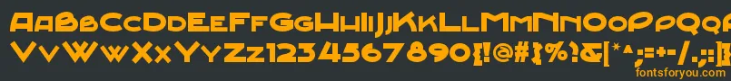 フォントJunebugstompnf – 黒い背景にオレンジの文字