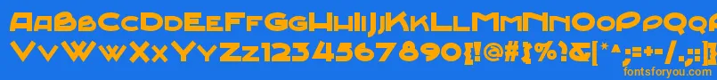 Junebugstompnf Font – Orange Fonts on Blue Background