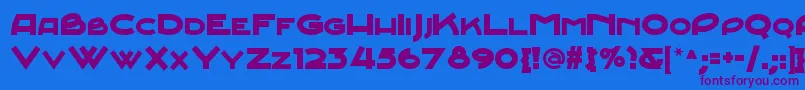 Junebugstompnf Font – Purple Fonts on Blue Background