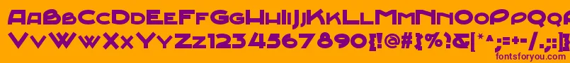 Junebugstompnf-fontti – violetit fontit oranssilla taustalla