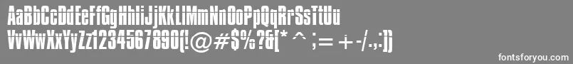 フォントImpos0 – 灰色の背景に白い文字