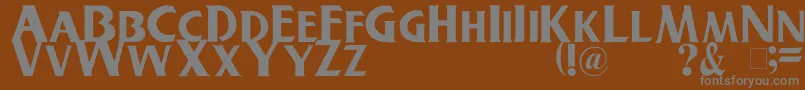 Buschgardenz-Schriftart – Graue Schriften auf braunem Hintergrund