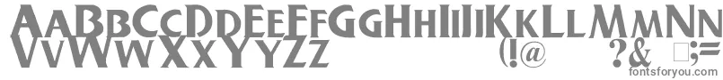 Buschgardenz-fontti – harmaat kirjasimet valkoisella taustalla