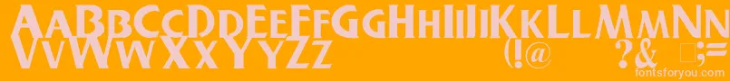 Buschgardenz-Schriftart – Rosa Schriften auf orangefarbenem Hintergrund