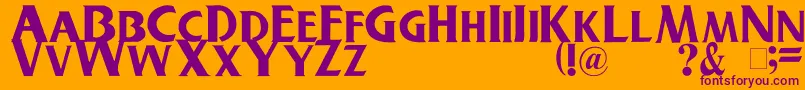 Buschgardenz-Schriftart – Violette Schriften auf orangefarbenem Hintergrund