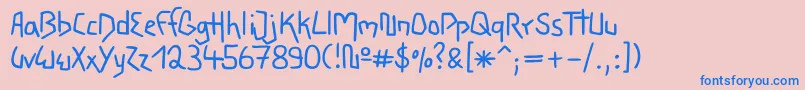 フォントWacky – ピンクの背景に青い文字