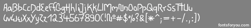 フォントWacky – 灰色の背景に白い文字