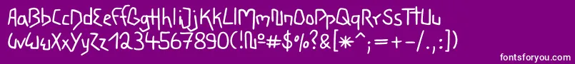 Wacky Font – White Fonts on Purple Background