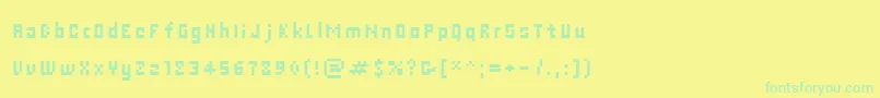 Cwebs Font – Green Fonts on Yellow Background