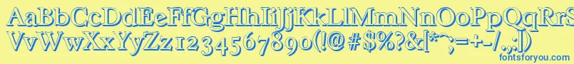CasablancashadowRegular Font – Blue Fonts on Yellow Background