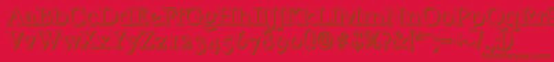 CasablancashadowRegular-Schriftart – Braune Schriften auf rotem Hintergrund