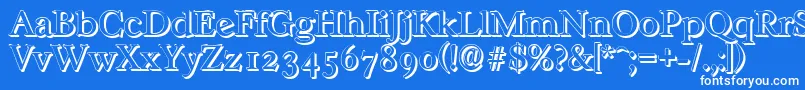 フォントCasablancashadowRegular – 青い背景に白い文字