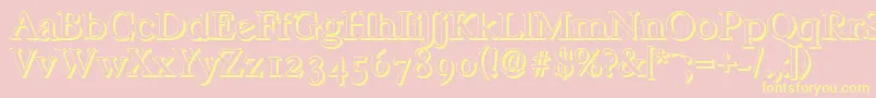 CasablancashadowRegular Font – Yellow Fonts on Pink Background